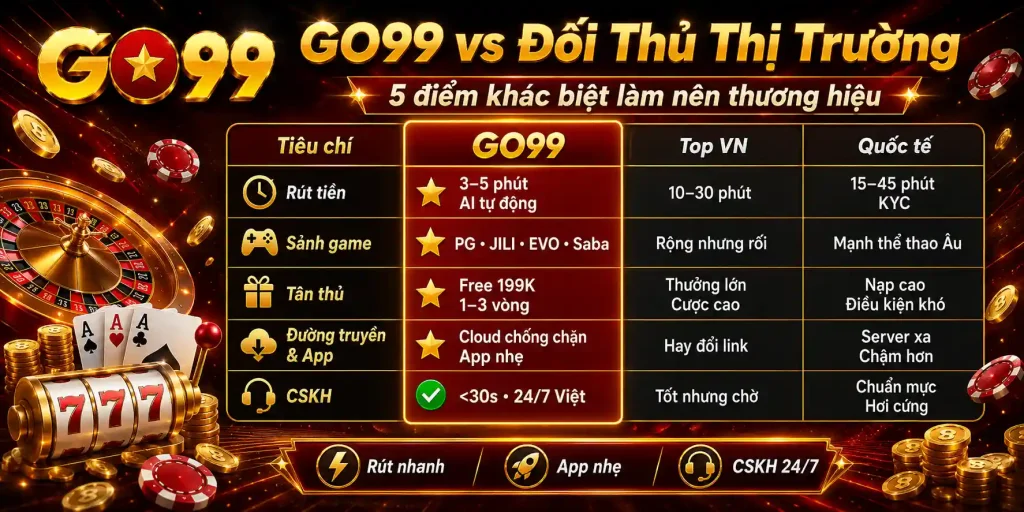 GO99 vs Đối Thủ Thị Trường