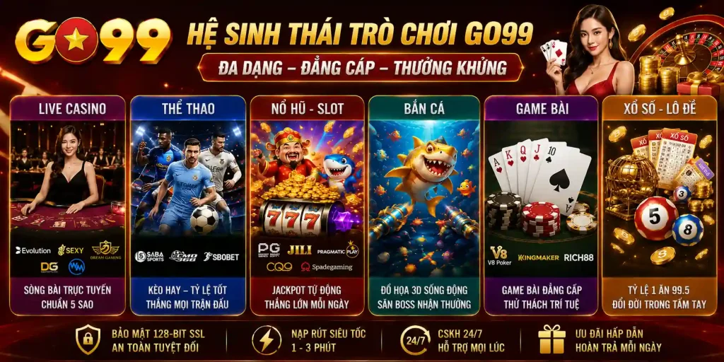 Hệ Sinh Thái Trò Chơi GO99 Đa Dạng Sảnh Cược