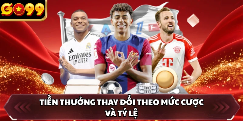 Tiền thưởng thay đổi theo mức cược và tỷ lệ
